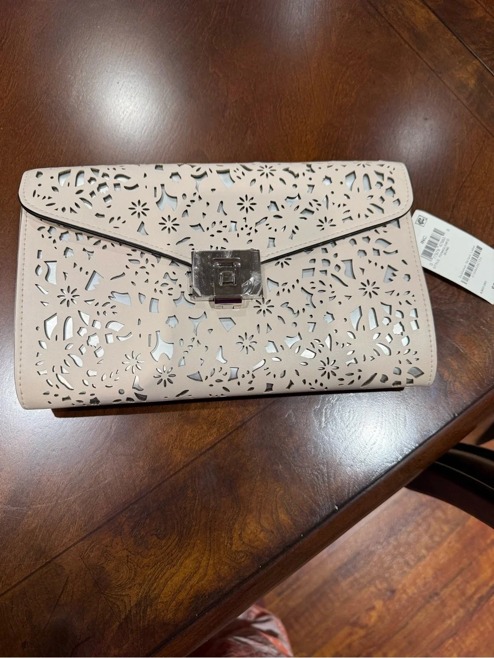 Laser-Cut Envelope Clutch - Blush Pink
